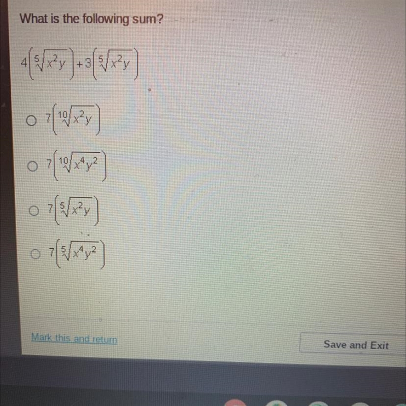 What is the following sum? 4 +31 10-example-1