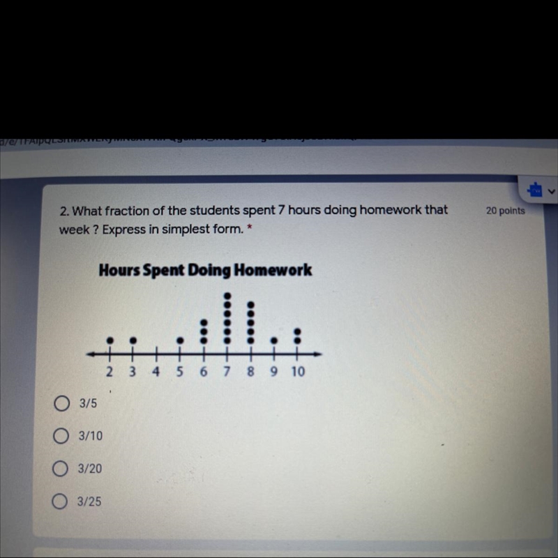 Answer plzz 2. What fraction of the students spent 7 hours doing homework that week-example-1