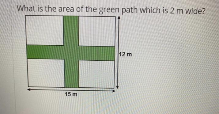 What is the area of the green path which is 2 m wide?-example-1