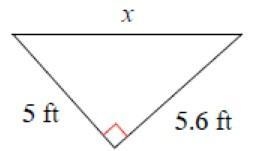 Find the missing side of the triangle. Round your answers to the nearest tenth if-example-1