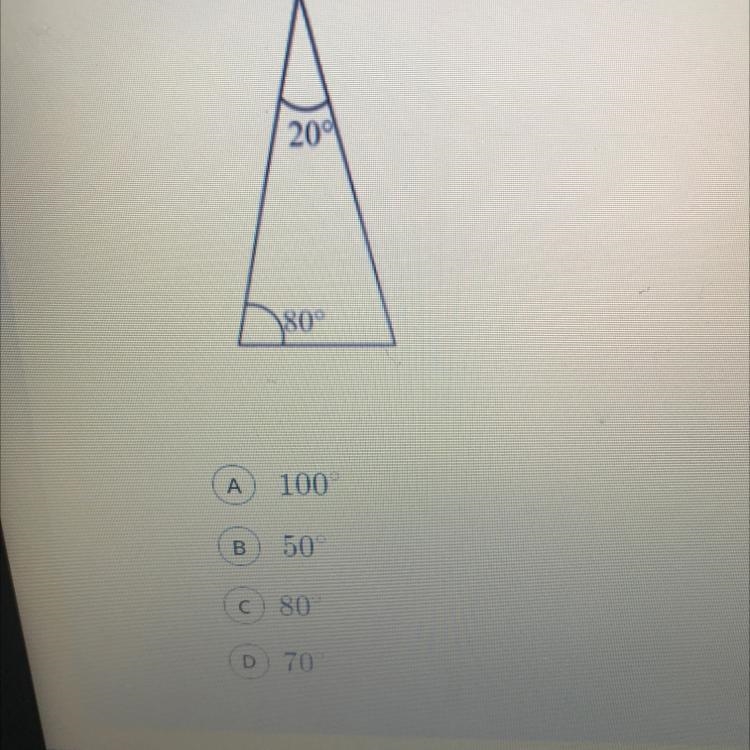 Find the missing angle.-example-1