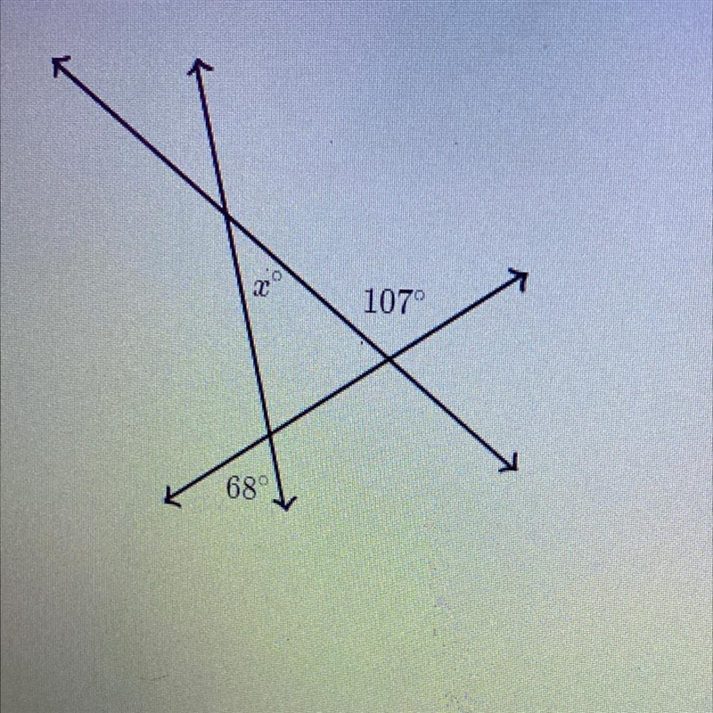 In the diagram shown on the left , three lines intersect to form a triangle . What-example-1