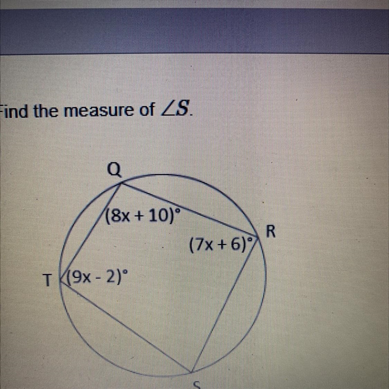 Find the measure of S. A. 37 B. 53 C. 98 D. 82-example-1