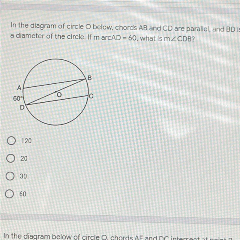 In the diagram of circle o below, what is m-example-1