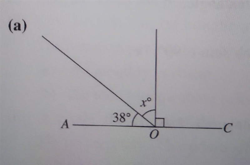 Given that AOC is straight line,find the value of the unknown in each of the following-example-1