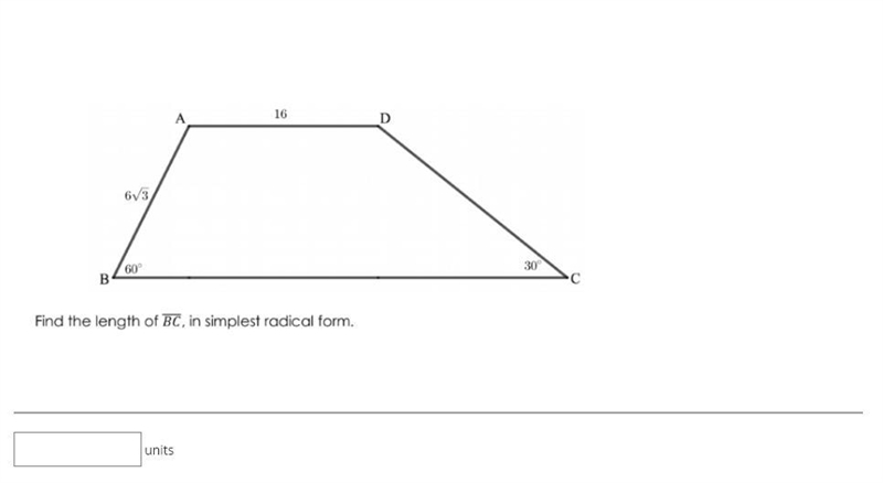 What is BC in simplest radical form-example-1