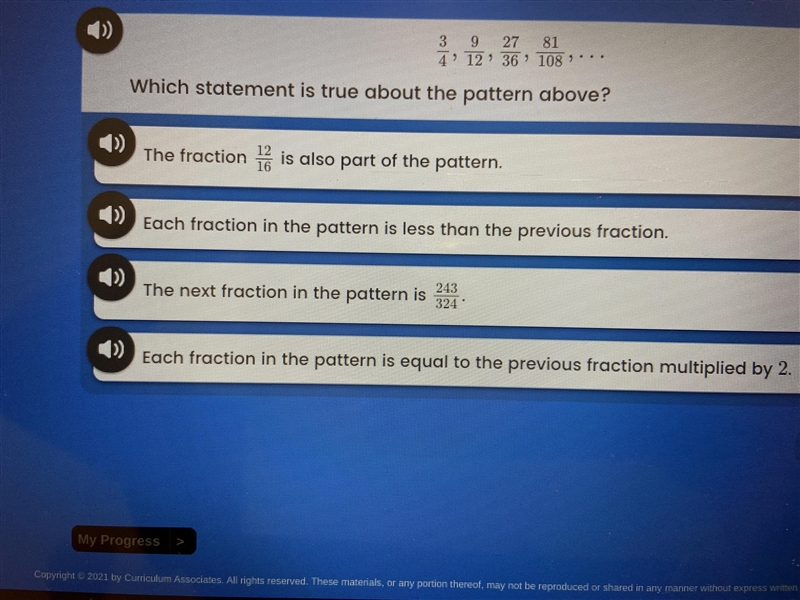 Which statement is true about the pattern above?-example-1