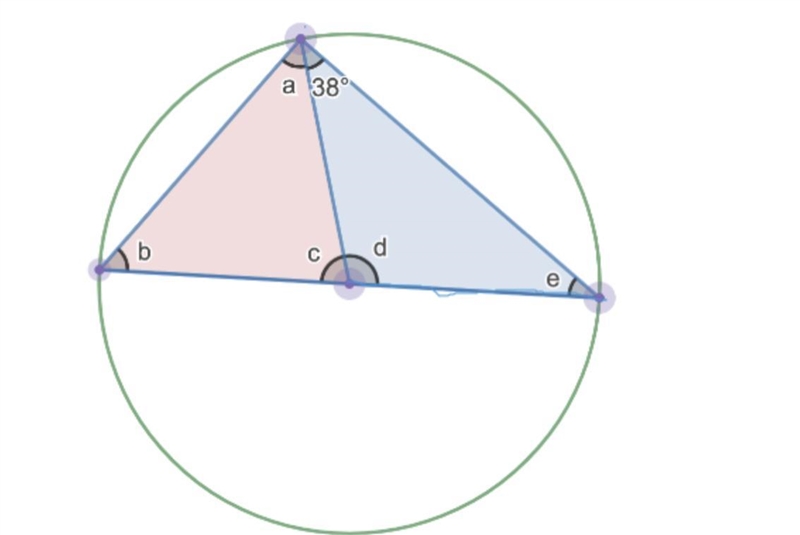 How do i find all the missing angles, a b c d e I HAVE TO TURN IT IN SOON AA-example-1