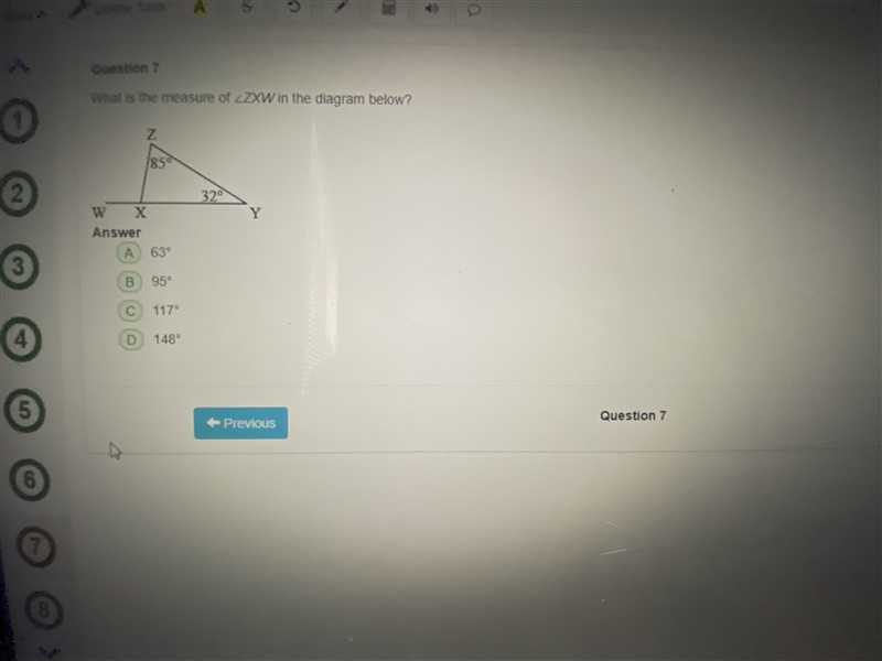 What is the measure of ∠ZXW in the diagram below?-example-1