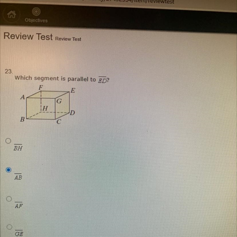 Which segment is parallel to ED?-example-1