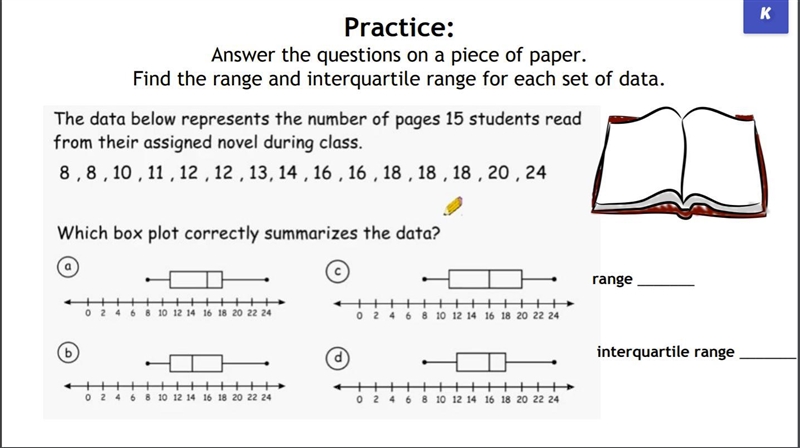 If anyone's good with interquartile range, median, upper quartile, lower quartile-example-1