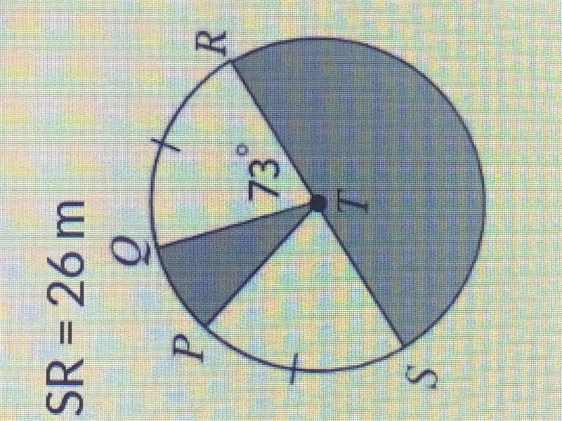 Find the area of the shaded sector. Round to the nearest hundredths place. SR= 26 m-example-1