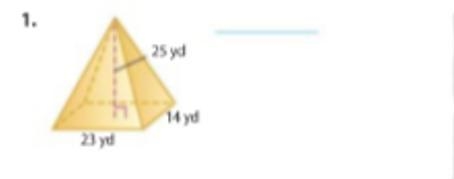 Find the Volume of the Pyramid. Show your work.-example-1