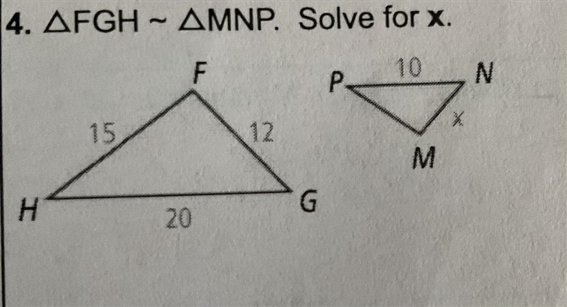 4. FGH - MNP. Solve for x.-example-1