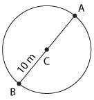 The circle with center C was used as a model for a swimming pool. The length of \overline-example-1