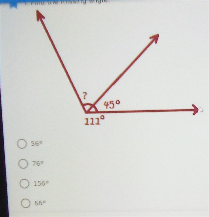 Find the missing angle please help​-example-1