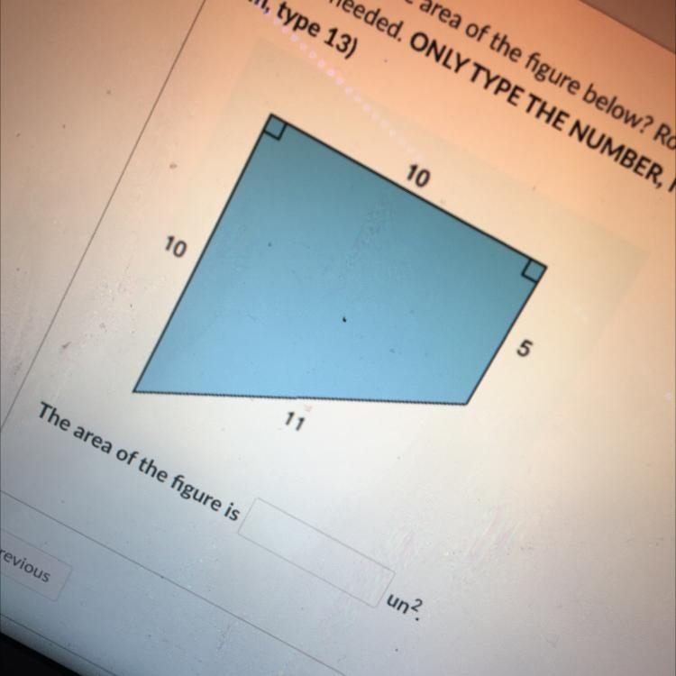 10) What is the area of the figure below? Round your answer to the nearest tenth (1 place-example-1