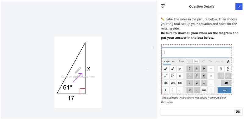 Using trig to solve for missing angle-example-1