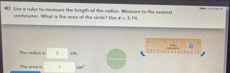 What is the area of the circle ?-example-1