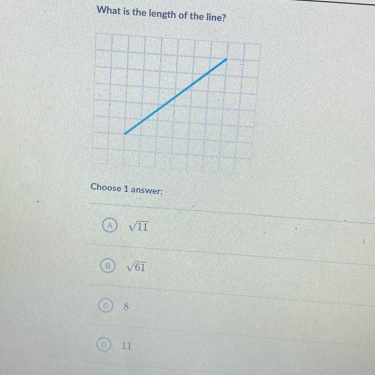 What is the length of the line? Choose 1 answer:-example-1