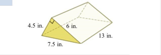 A block of wood has the shape of a triangular prism. The bases are right triangles-example-1