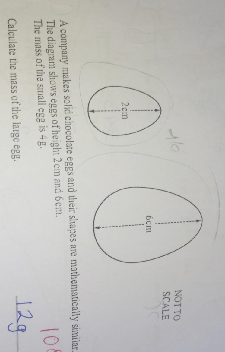 My teacher said that the answer is 108grams and I don't know how he got it please-example-1