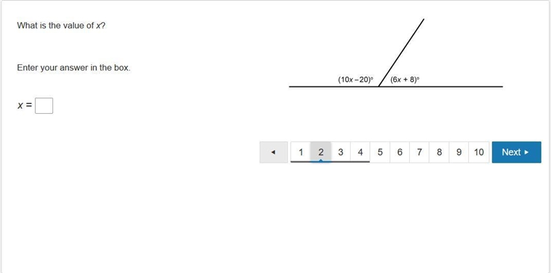 (PLEASE HELP) What is the value of x? Enter your answer in the box. x =-example-1