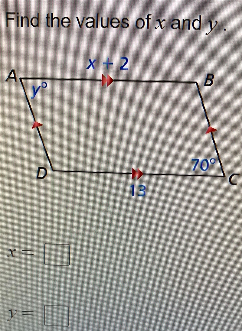 Find the values of x and y-example-1