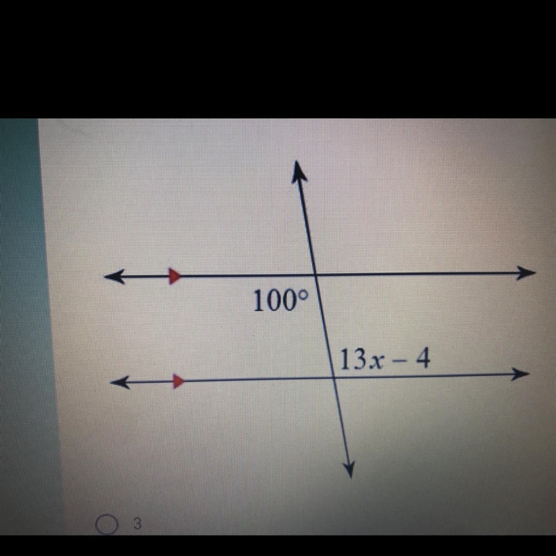 Find the value of x in the diagram below. A. 3 B. 5 C. 8 D. 11-example-1