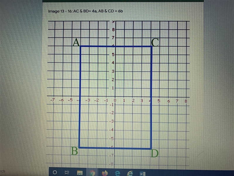 PLEASE HELP AC & BD = 4a AB & CD = 6b What are the coordinates of point A-example-1