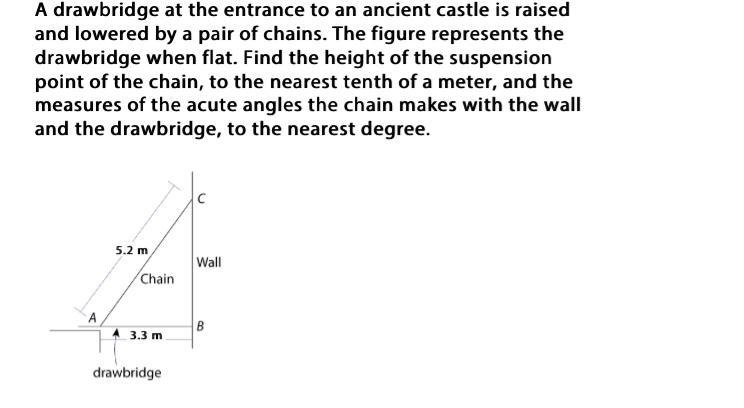 drawbridge at the entrance to an ancient castle is raised and lowered by a pair of-example-1