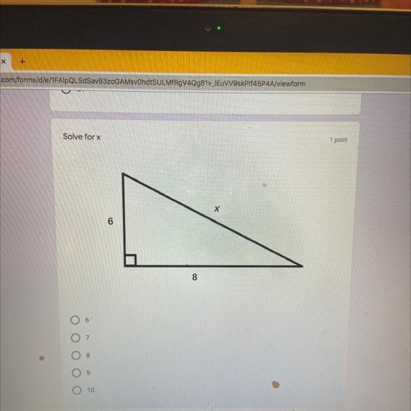 Solve for X 6 7 8 9 10-example-1