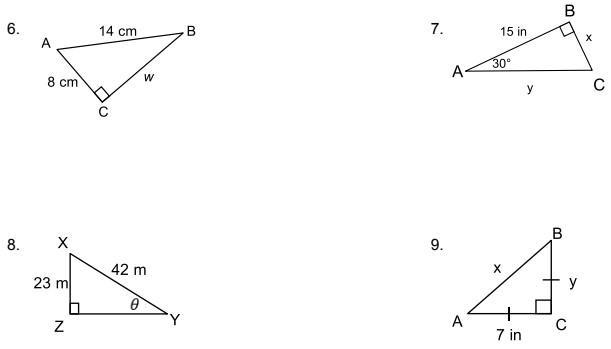 PLEASE HELP!! Solve for the missing variables. Leave the answer in simplified radical-example-1