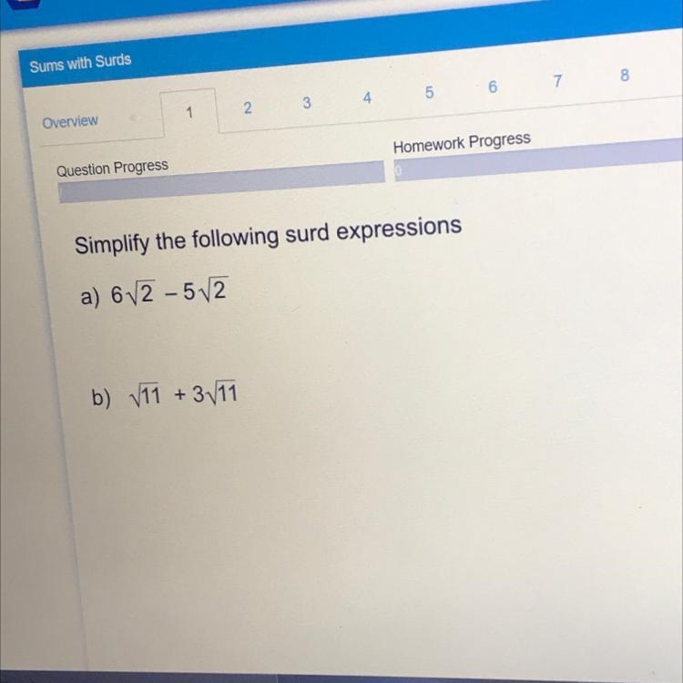 Simplify the following surd expressions--example-1