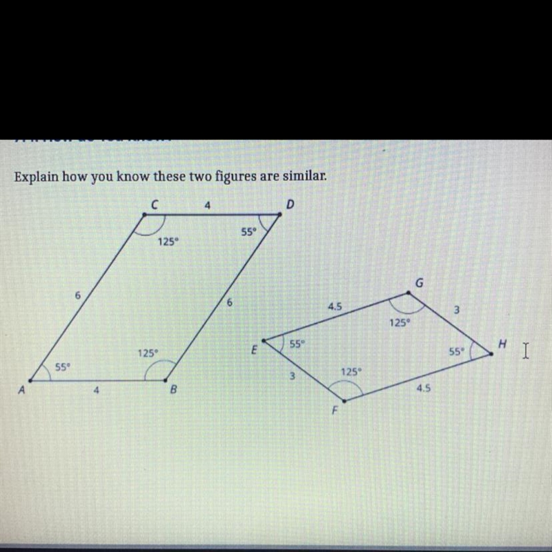 Explain how you know these two figures are similar-example-1