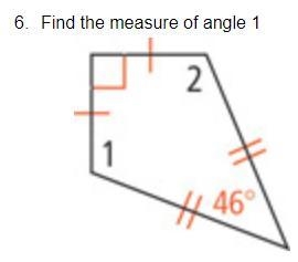 PLEASE HELP, I am having a hard time with this. Find the angle of measure 1 (photo-example-1