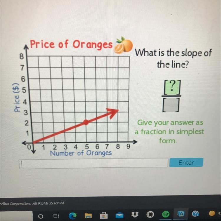 Helpppp please what is the slope in a fraction-example-1