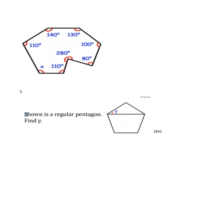 Shown is a regular pentagon, find y.-example-1