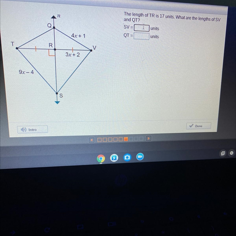 What are the lengths of SV and QT? no links.-example-1