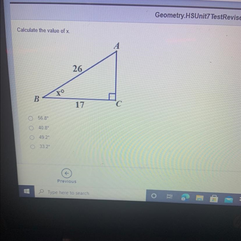 Calculate the value of x.-example-1