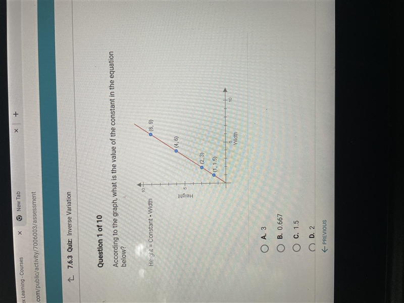 According to the graph what is the value of the constant in the equation below-example-1