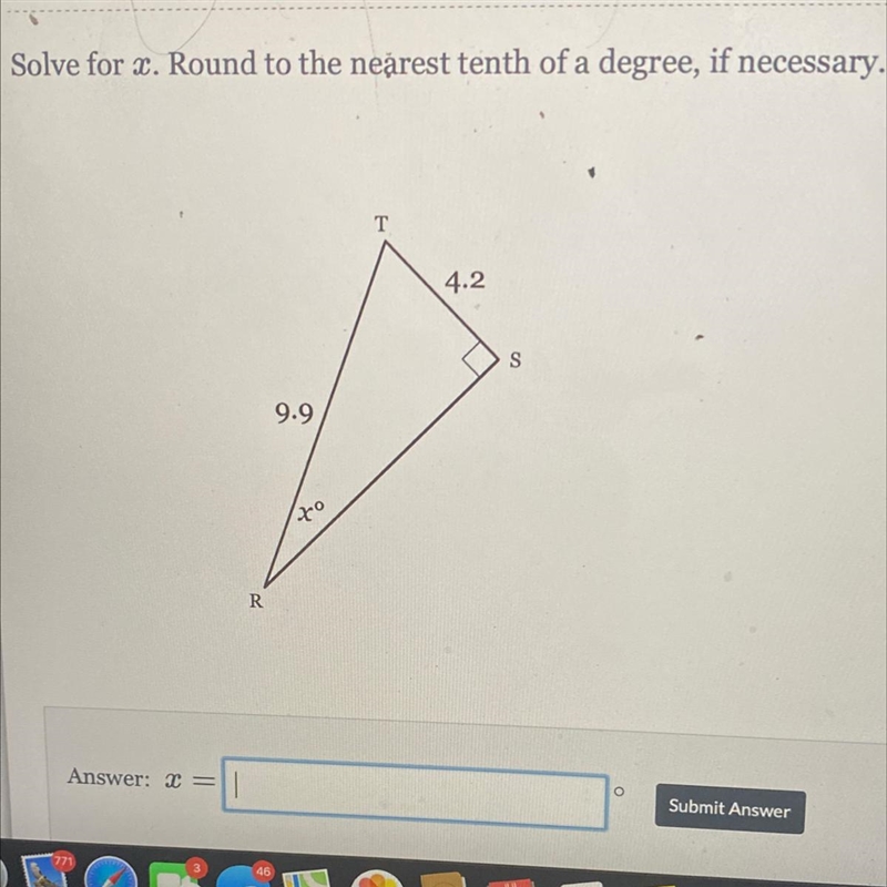 I need help trying to solve this question to the nearest tenth of a degree-example-1