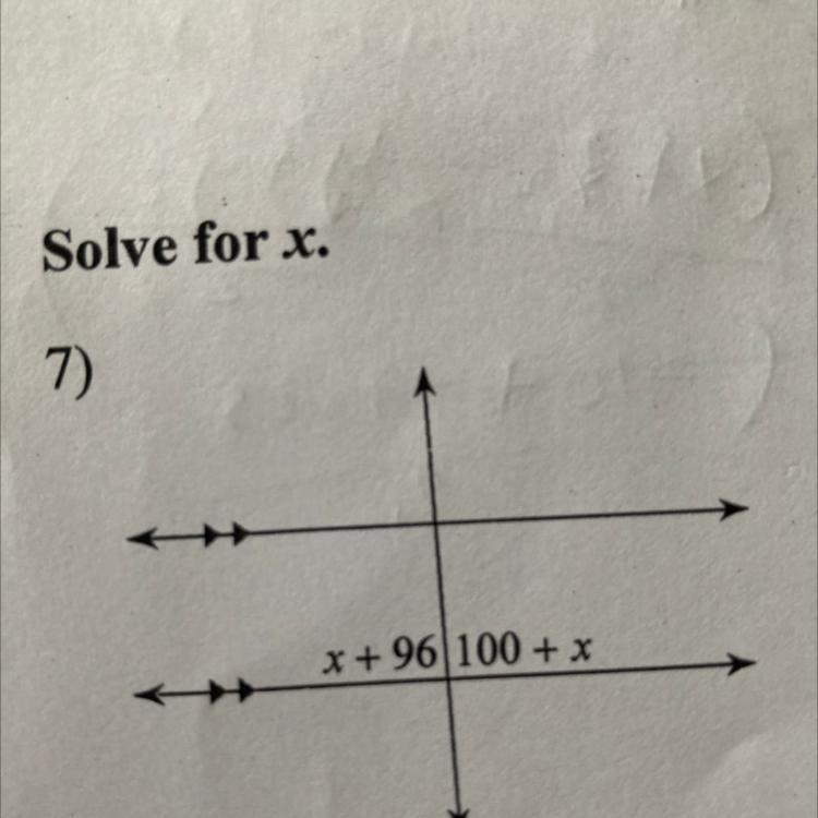 Solve for x And show work-example-1