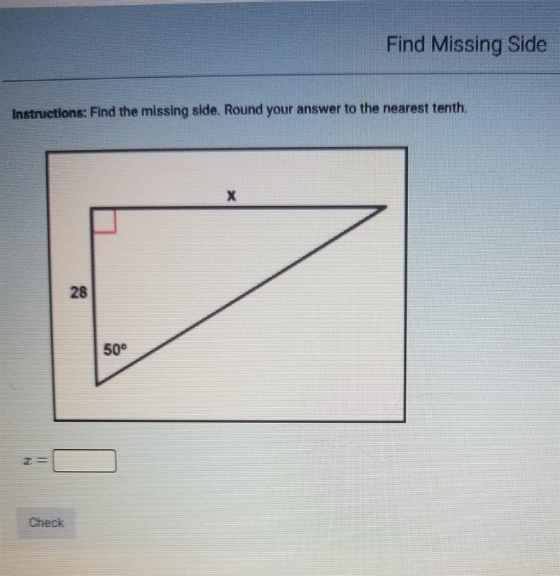 Find the missing side.​-example-1