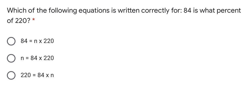 Which of the following equation is written correctly for 80 is what percentage of-example-1