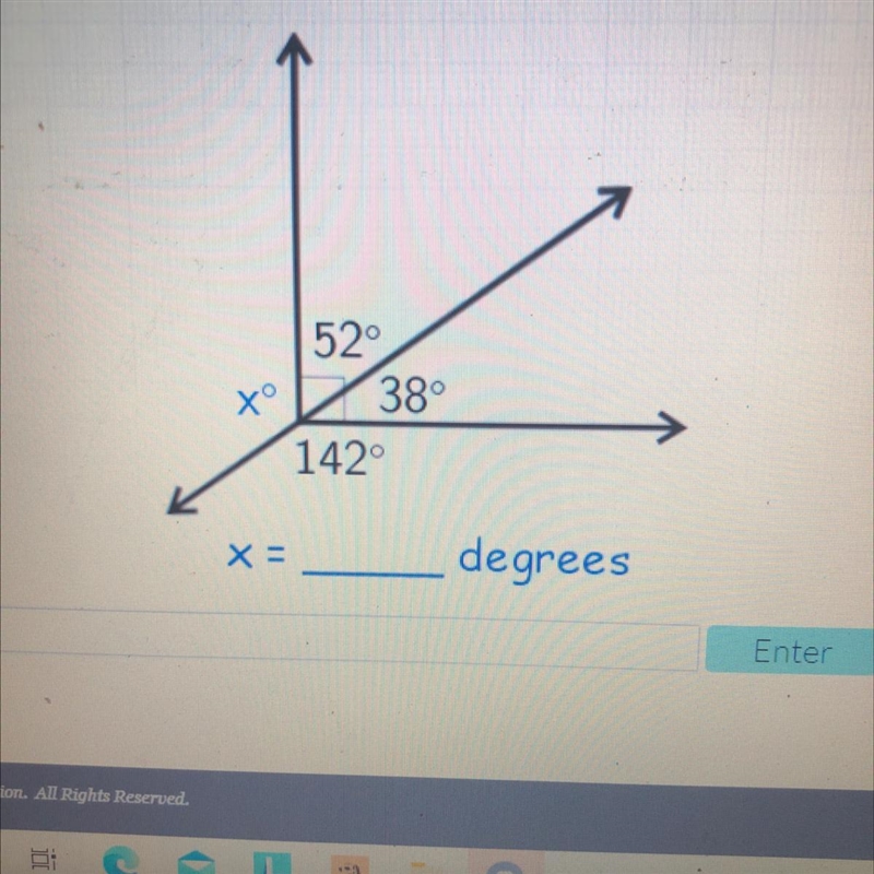 To 52° 38° 142 x = degrees-example-1