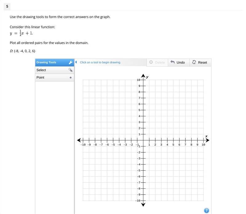 Use the drawing tools to form the correct answers on the graph. Consider this linear-example-1