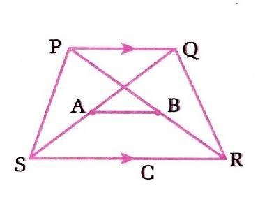 In the given trapezium PQRS , A and B are the mid - points of the diagonals QS and-example-1