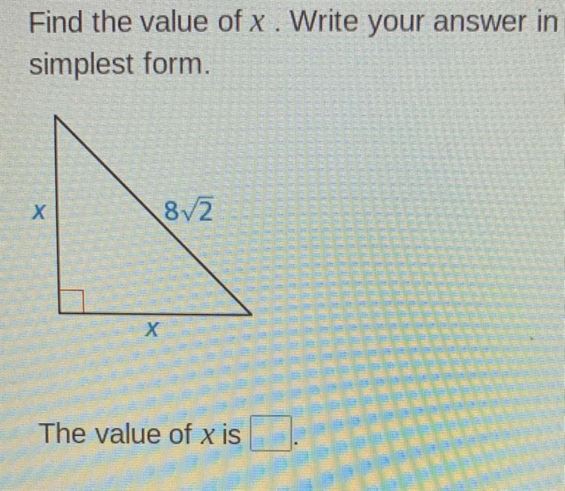 Find the value of x. Write your answer in simplest form.-example-1