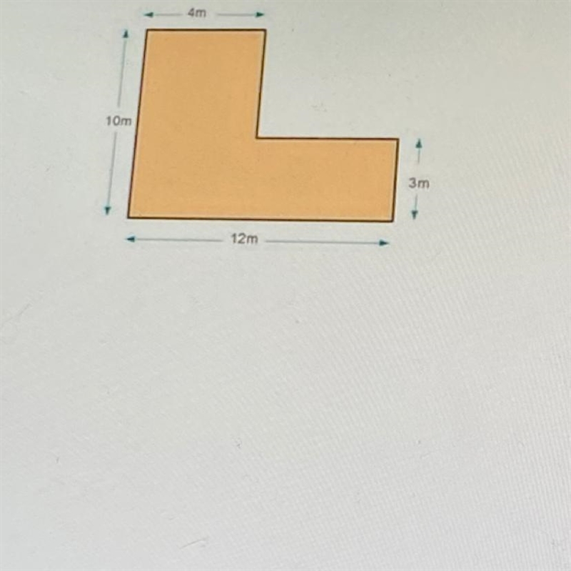 What is the area of the figure A) 40m2 B)64m2 C)76m2 D)120m2-example-1